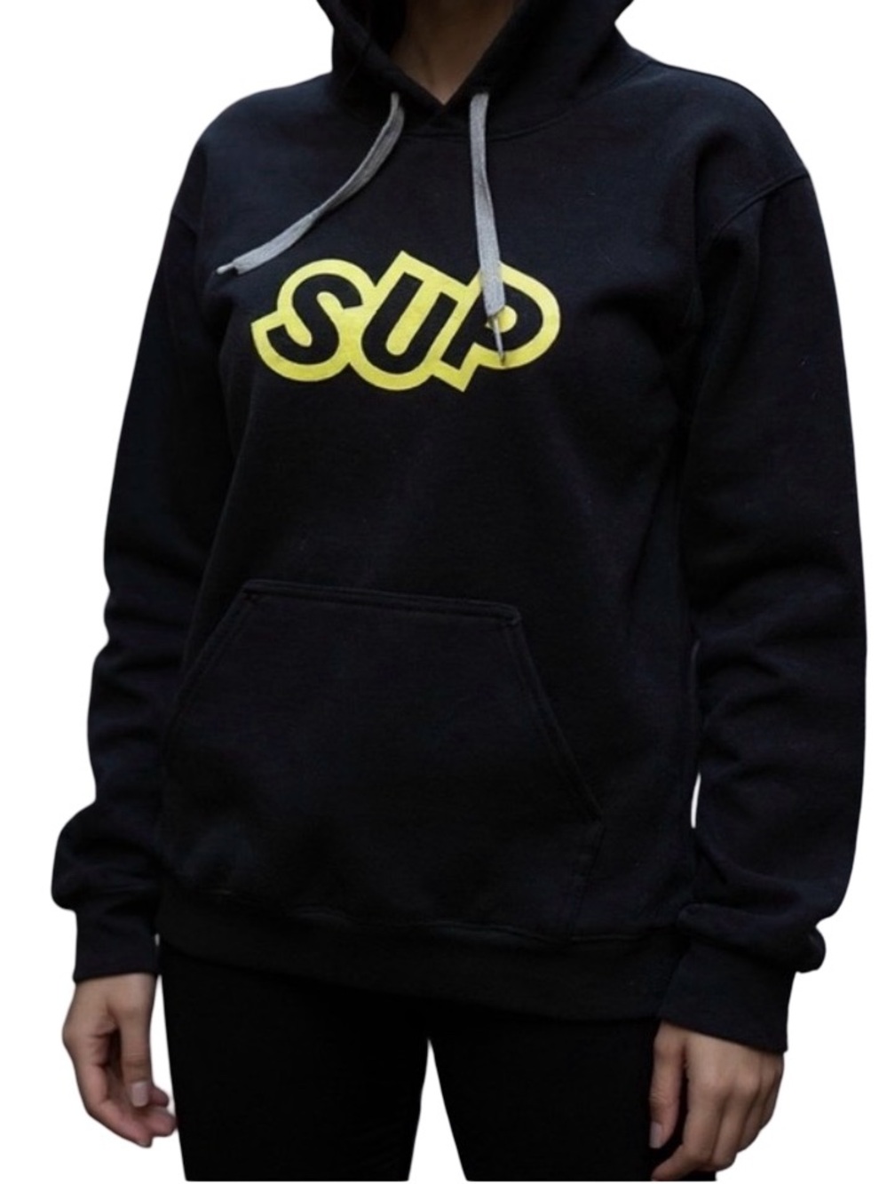 Gildan Cotton SUP Graphic Black Hoodie Size S Unisex